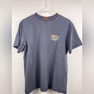 Men's Slate Blue Tee with Leaf Design
